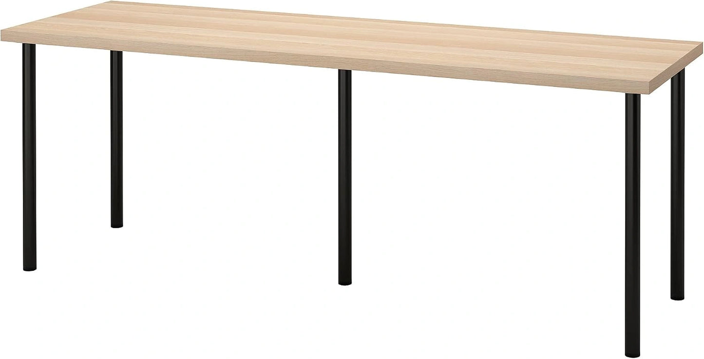 IKEA LAGKAPTEN/ADILS Bureau 200x60 cm Effet Chêne Teinté Blanc/Noir