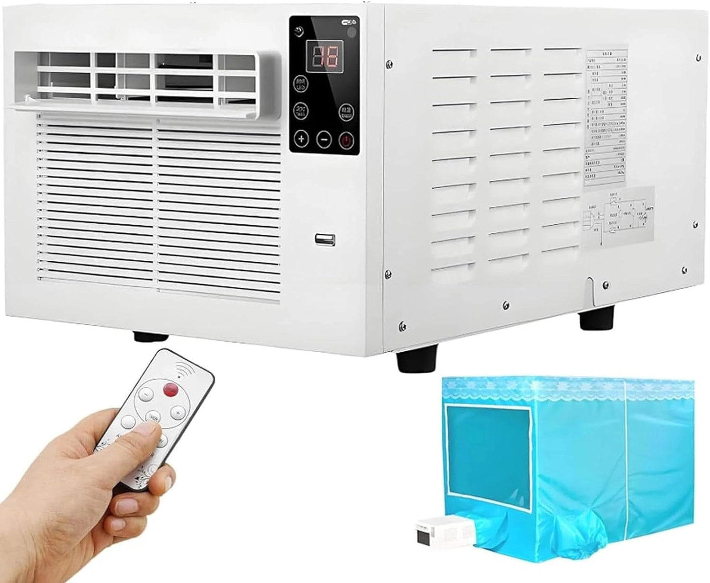 Mini Climatiseur Portable 280 W, bruit 45 dB, minuterie 1-12h, Refroidissement Rapide avec Déshumidificateur, Vrai compresseur sans eau ni glace