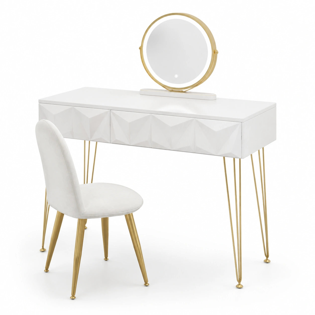coiffeuse-avec-miroir-led-et-chaise-en-velours-3-tiroirs-effet-3d-blanc-et-dore-odzbsa5231wb