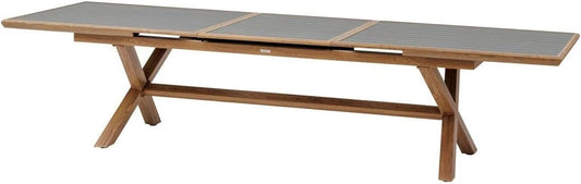 HESPERIDE - Table de Jardin Extensible Axiome Graphite/Miel - 12 Places - Aluminium Traité Epoxy Antirouille - Meuble d'Extérieur à Rallonge