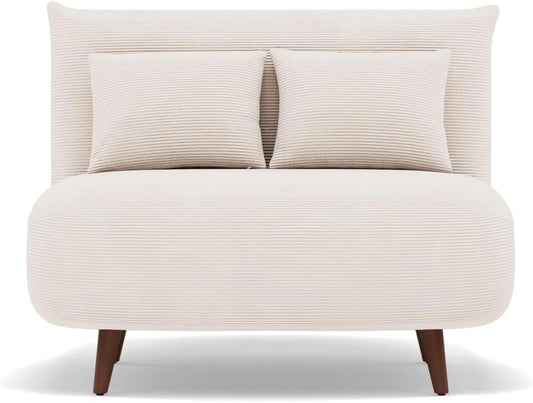 Bestmobilier - Lumi - Banquette Convertible clic-clac 1 Place en Velours côtelé (Beige)