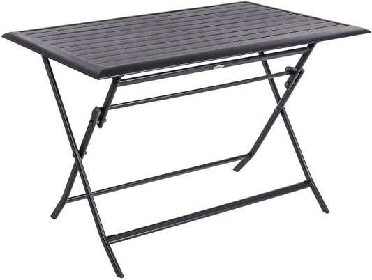 Hespéride - Table de Jardin Pliante Rectangulaire Azua Gris Graphite - 4 Places - Aluminium Traité Epoxy Antirouille