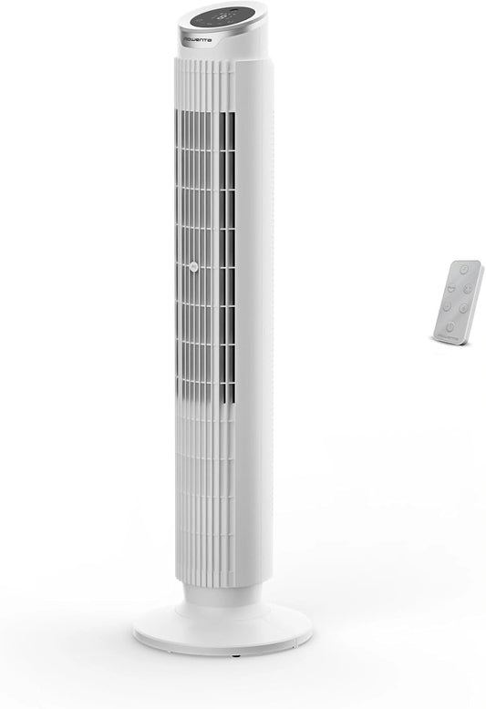 Rowenta Eole Silence Force, Couleur: Blanc, silencieux VU7025, 1900 m³/h, Jusqu'à 10 m/s, 8 Vitesses, 4 Modes, Oscillation 90°, Ventilateur Colonne
