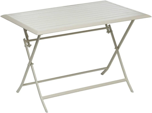 Hespéride - Table de Jardin Pliante Rectangulaire Azua Argile - 4 Places - Aluminium Traité Epoxy Antirouille