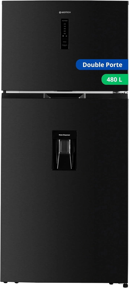 GEDTECH Réfrigérateur Double Porte Grande largeur GDP480NFDX 480 L - No Frost - Distributeur d'eau - Dark Inox