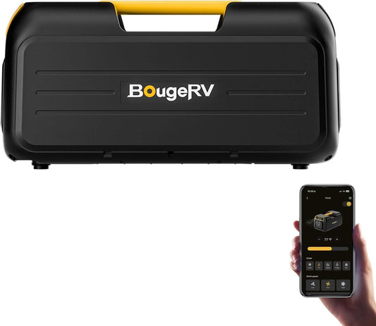 BougeRV Climatiseur Portable Camping 3500 BTU, Rapide en 10 Min, 5 Modes, Gaz R290, CA 100 V-240 V, Mini Climatiseur Mobile, Contrôle application, Van