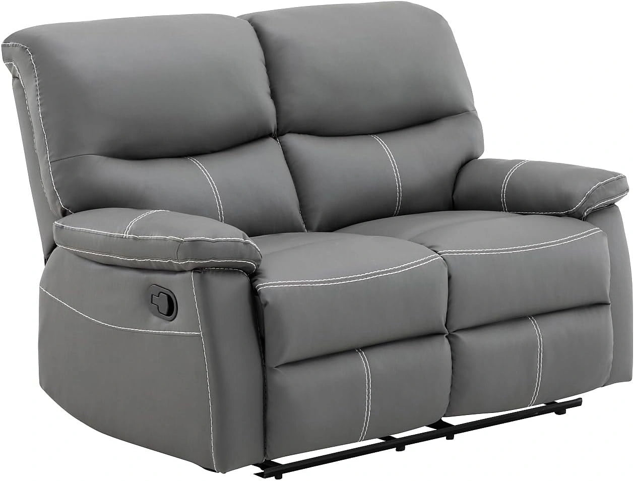 Vente-unique - Canapé 2 Places Relax en Simili Gris Canby, 95 cm, 50 cm, 52 cm