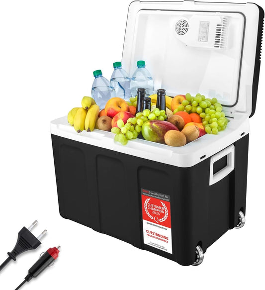 TZS First Austria - Réfrigérateur portable 45 L électrique 12 V 230 V prise voiture et standard - Box thermoélectrique refroidit et chauffe, festival