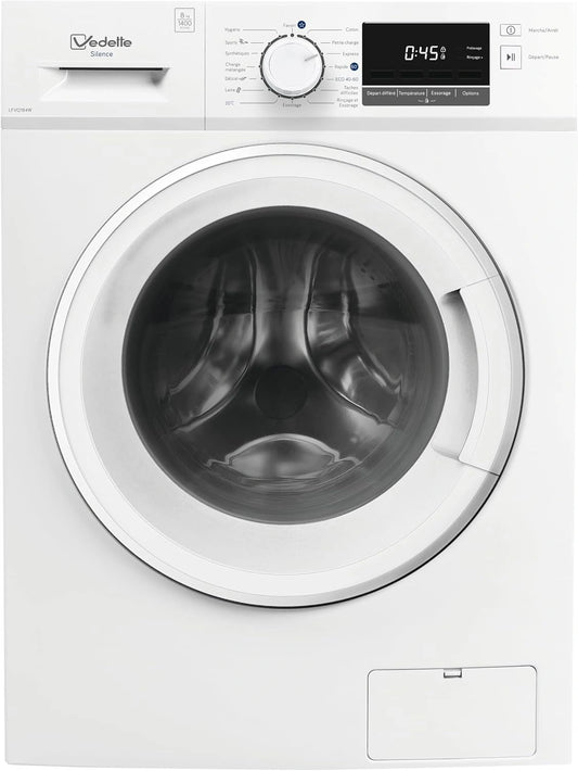 Vedette LFVQ184 W, Blanc, 8kg, 1400 trs/min, Lave linge Front