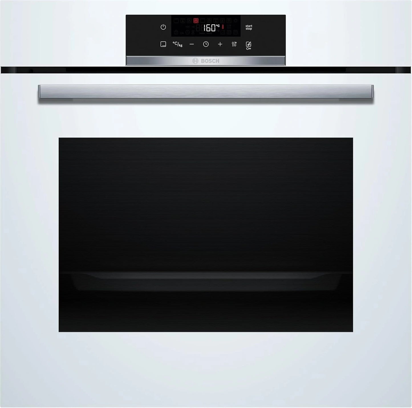 Bosch HBA572BW3F Série 4 - Four encastrable, Blanc, Classe d'efficacité énergétique A, HotAir 3D, Commande tactile LED, Pyrolyse, AirFry