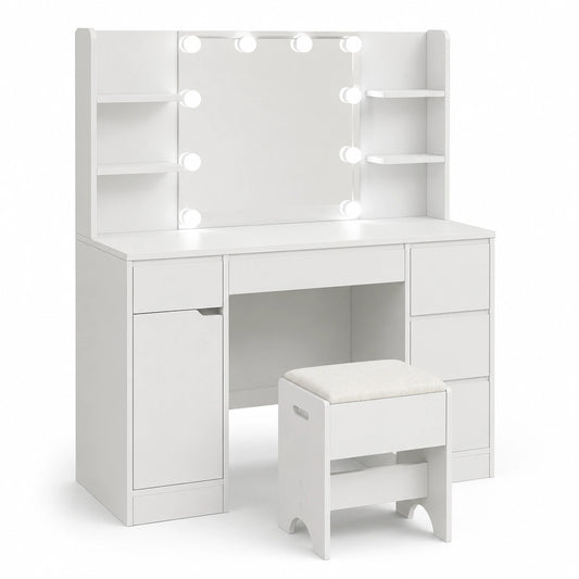 table-de-maquillage-avec-miroir-lumineux-et-tabouret-eclairage-ajustable-meuble-de-rangement-avec-tiroirs-et-etageres-blanc-jkozsh5230pm