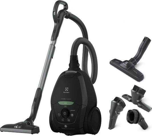 Electrolux Pure D8, Noir, 57 dB, PD82, Aspirateur Traineau avec Sac, Incroyablement Silencieux, Multi Surfaces, Puissance Automatique Intelligente