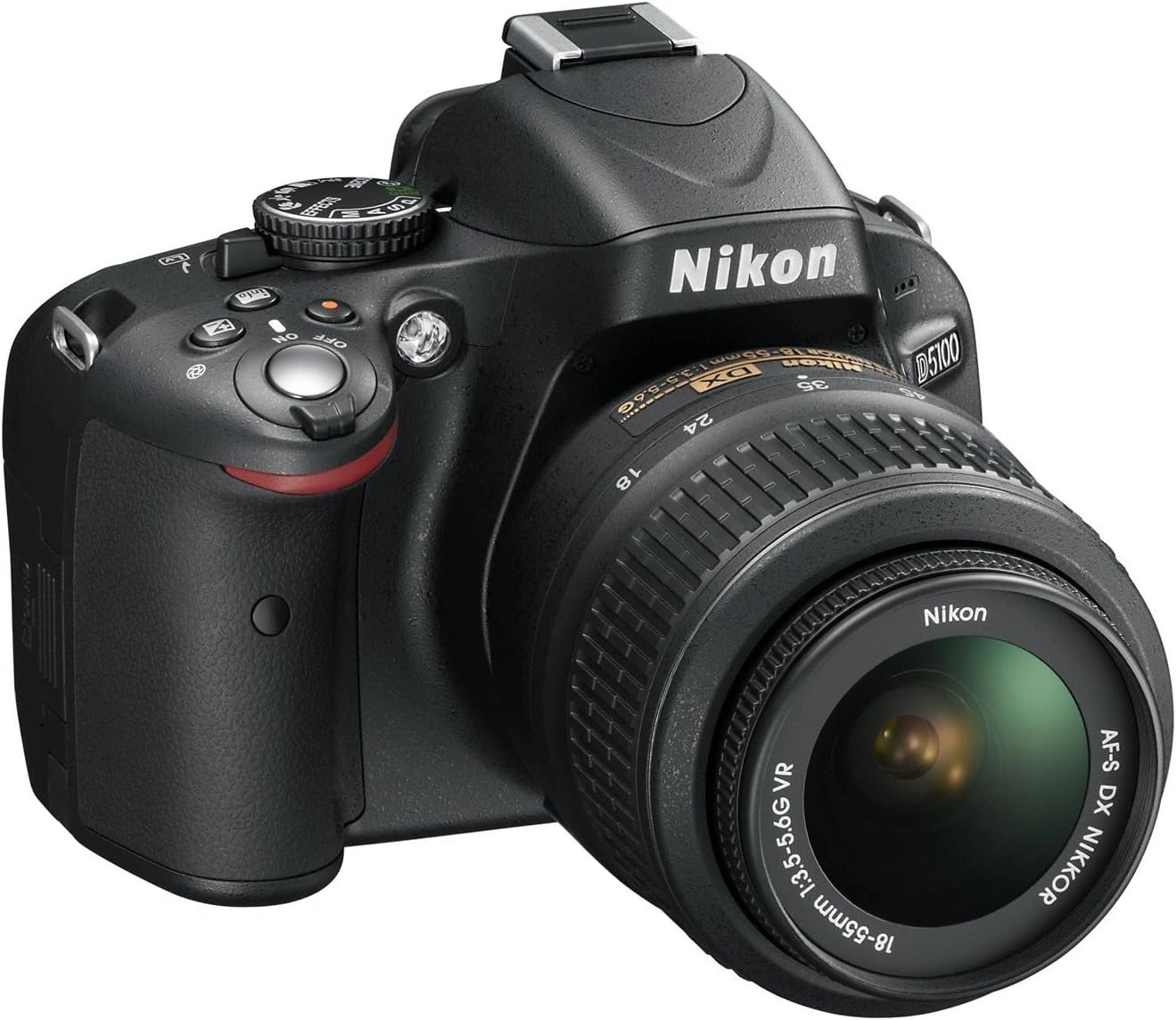 Nikon D5100 Appareil photo numérique Reflex 16.2 Kit Objectif VR 18-55 mm Noir (Reconditionné)