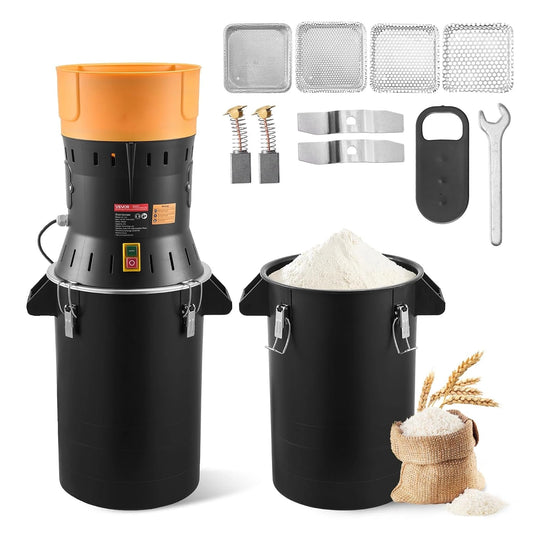 VEVOR Moulin à Grain Électrique Capacité 25 L, Broyeur à Épices 600 W Haute Puissance, Moulin à Farine avec Lames Galvanisées Tranchantes