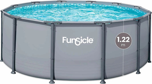 FUNSICLE Piscine Tubulaire Ronde Oasis - avec Épurateur - Échelle de Sécurité - Bâche de Protection - Tapis de Sol et Kit d'E