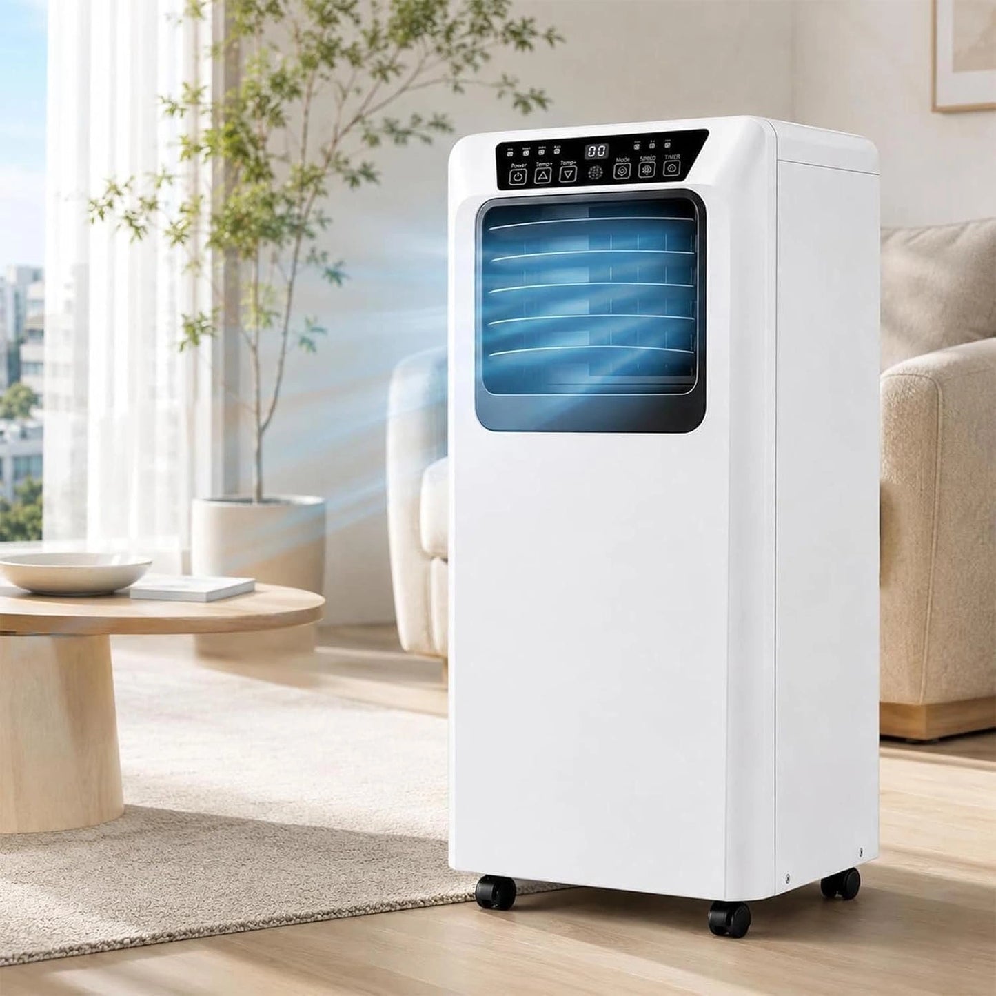 Climatiseur Mobile 3 en 1 avec Minuterie 24 h (7000 BTU), Modèles 7000 et 9000 BTU avec Refroidissement, Déshumidificateur et Deux Vitesses Réglables