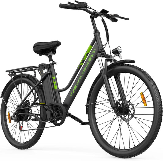 Vélo Électrique 26 Pouces Vélo Électrique Femme et Homme, 6 Vitesses, Moteur 250 W, 36 V 15 Ah/20 Ah Batterie Amovible, Smart Urban E-Bike