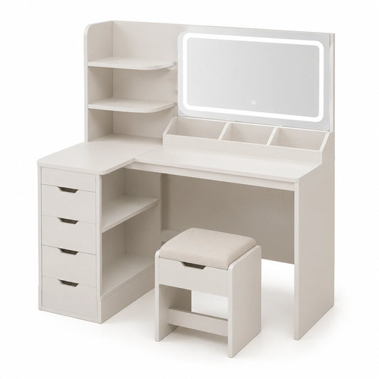 coiffeuse-moderne-blanche-avec-miroir-led-et-tabouret-multiprise-et-support-sechecheveux-5-tiroirs-et-etageres-ncnkjk5223kx