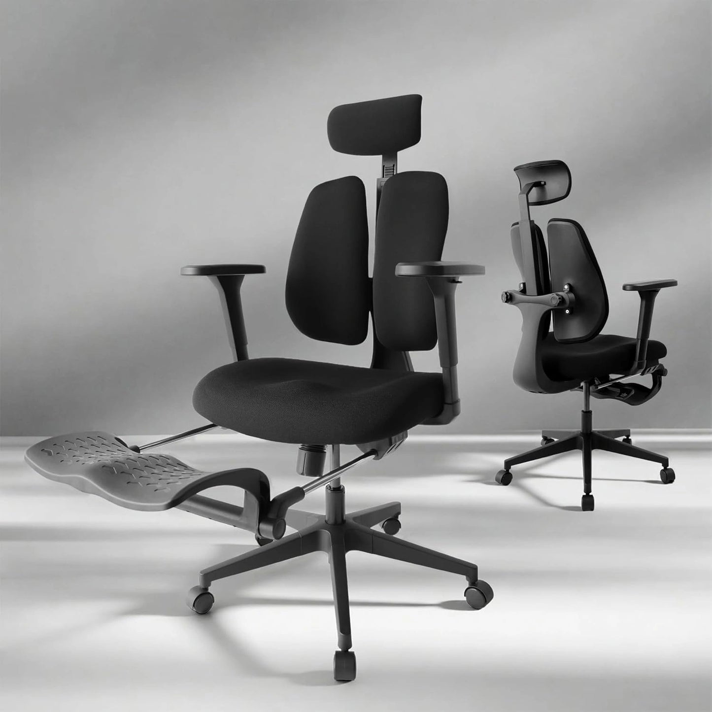 Chaise de Bureau Ergonomique, Noir, Siège en Mousse Moulée 8 cm, Accoudoirs 4D, Flex S3, Dossier Séparé Dynamique