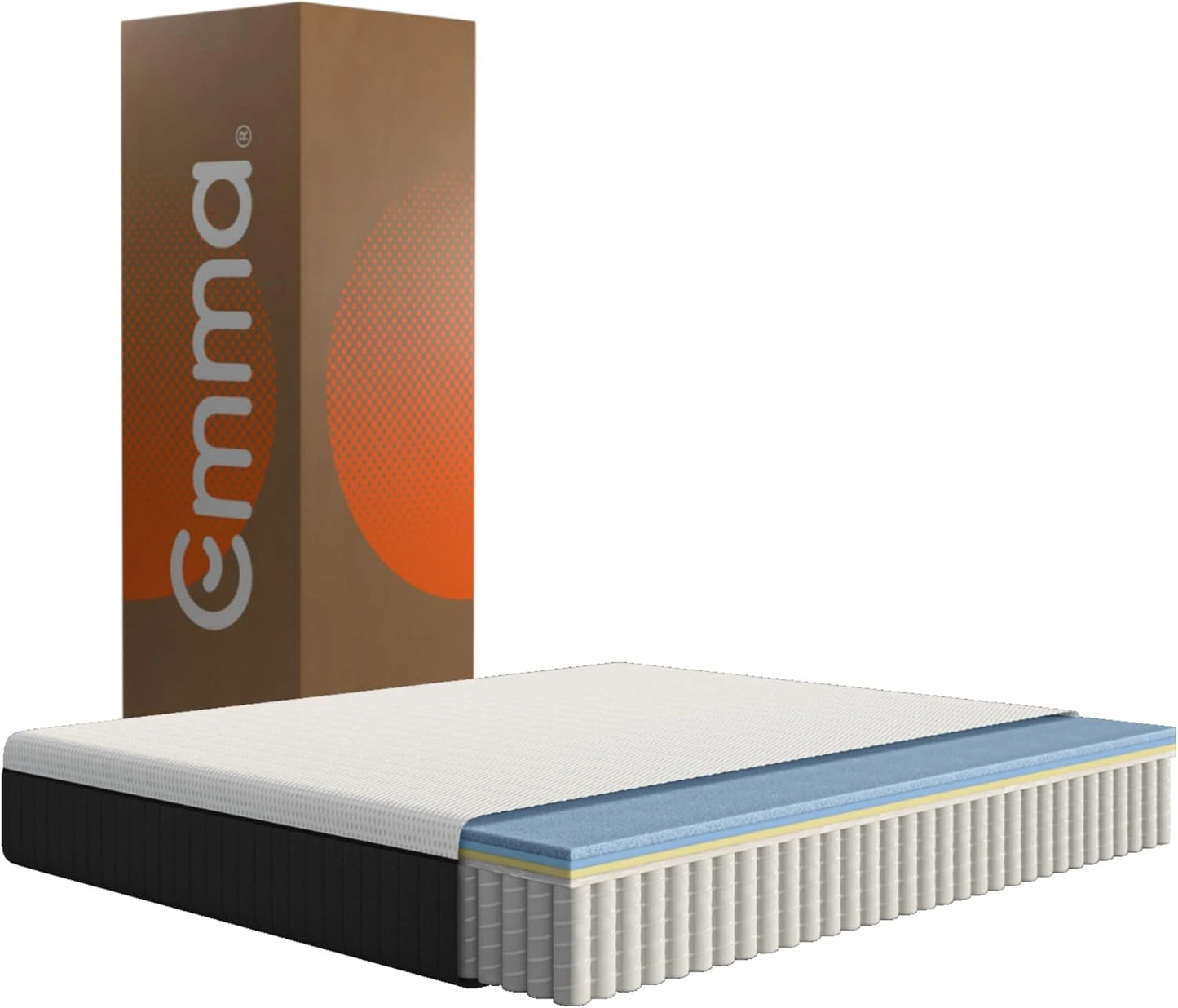 Emma Matelas Original Pro 27 cm, 140x200 - Matelas Hybride à Ressorts Ensachés 7 Zones et Mousse ThermoSync Thermorégulante, Mémoire de Forme