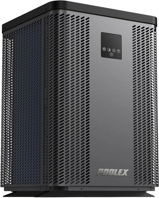 POOLEX - PC-TOP120 Silverline Top - Pompe à chaleur verticale monophasée piscine 50-70 m3 - Full Inverter - Chauffe et Refroidit - Design Premium