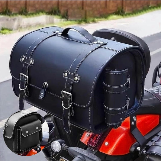 Top case de moto rétro, coffre universel épais et étanche, coffre de voyage avec serrure à combinaison de sécurité et poignée de transport