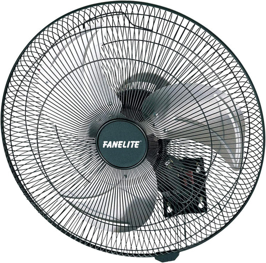 Fanelite - Ventilateur mural 45T-W - Diamètre 45 cm - 3 vitesses - Avec cordons - Oscillant ou fixe - Professionnel - Fort débit d'air