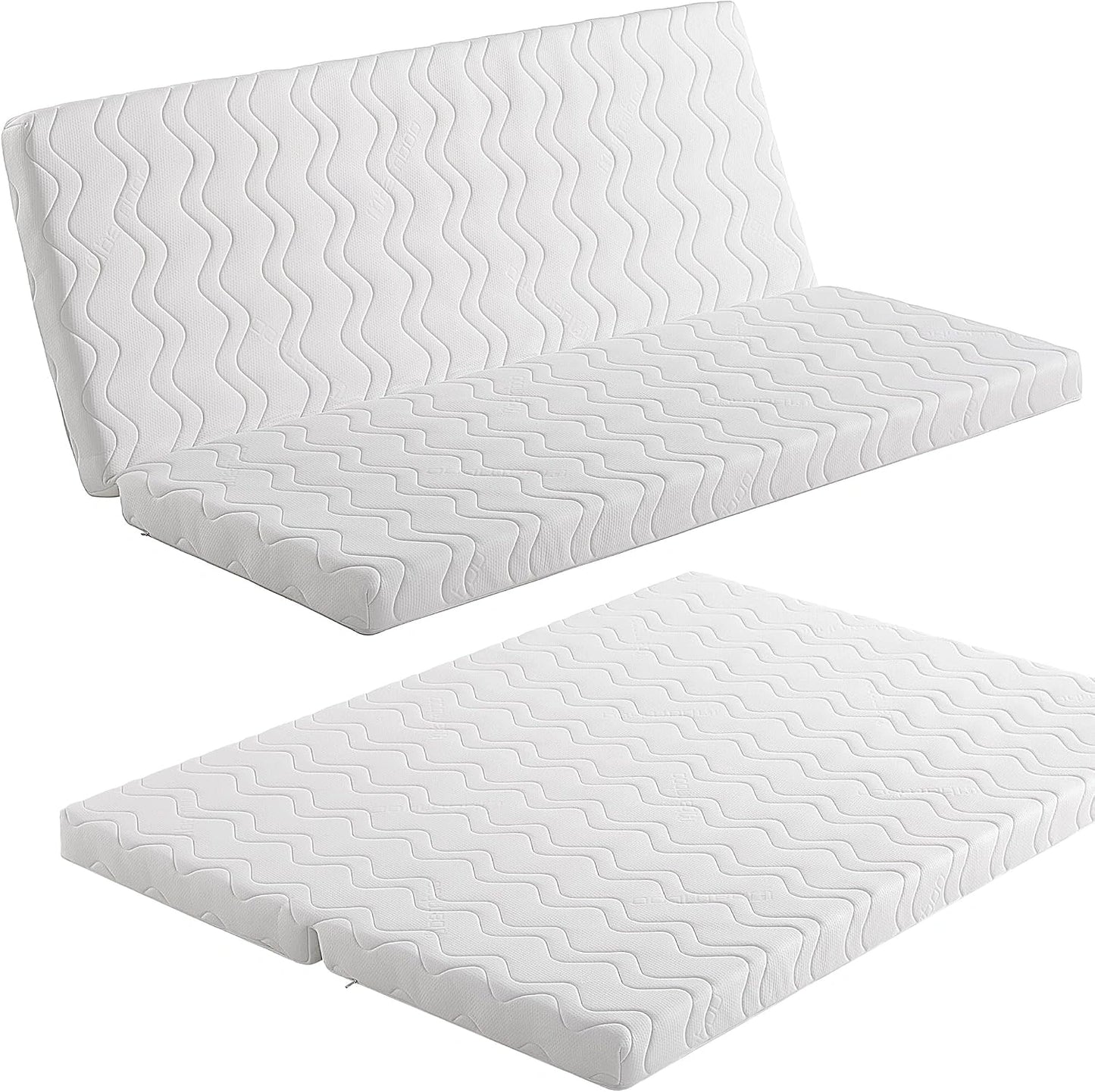 Matelas pour canapé lit avec système clic-clac 140x190 cm. Déhoussable, hypoallergénique. Noyau en Mousse HD fermeté Moyenne., Lavable, Respirant