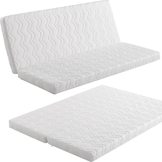 Matelas pour canapé lit avec système clic-clac 140x190 cm. Déhoussable, hypoallergénique. Noyau en Mousse HD fermeté Moyenne., Lavable, Respirant