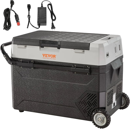VEVOR Glacière électrique portable 53 L 12/24 V CC 100-240 V CA réfrigérateur de voiture Double Zone 0,6 kWh -20 °C à 10 °C Réglable Congélateur
